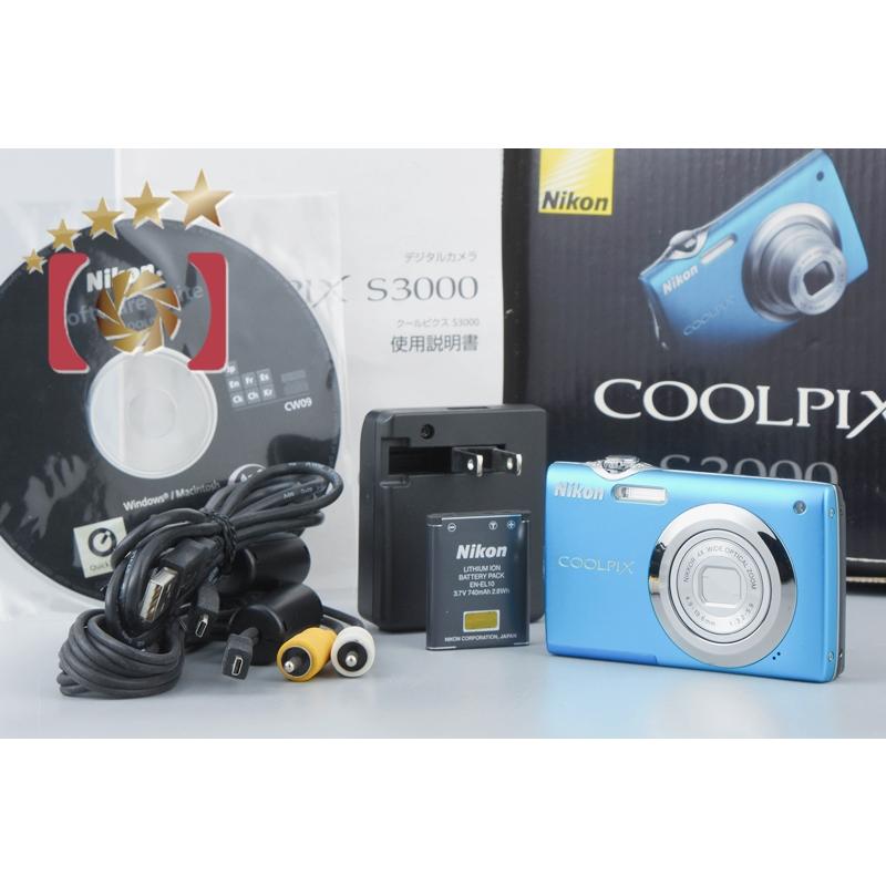 中古】Nikon ニコン COOLPIX S3000 アクアブルー コンパクトデジタル 