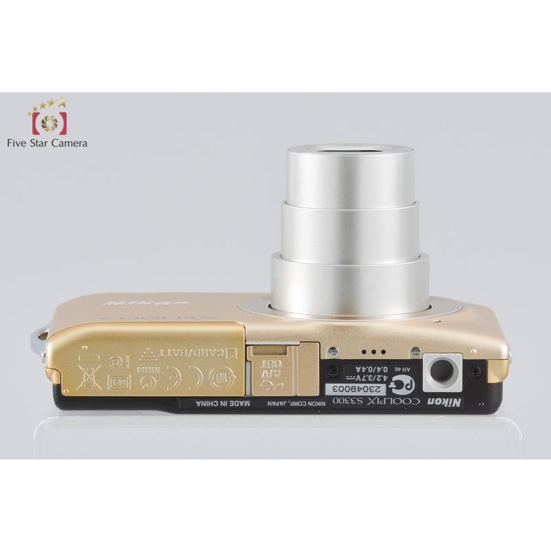 【極美品・返品保証】ニコン　Nikon COOLPIX S3300 ゴールド Yahoo!オークション - 【返品保証】 ニコン Nikon Coolpix S3300