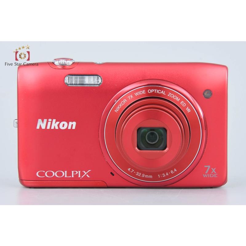 COOLPIX 【中古】Nikon ニコン S3500 ラズベリーレッド コンパクト