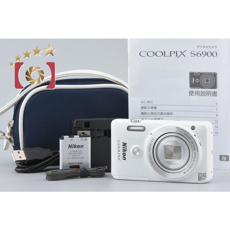 COOLPIX 【中古】Nikon ニコン S6900 ナチュラルホワイト コンパクト