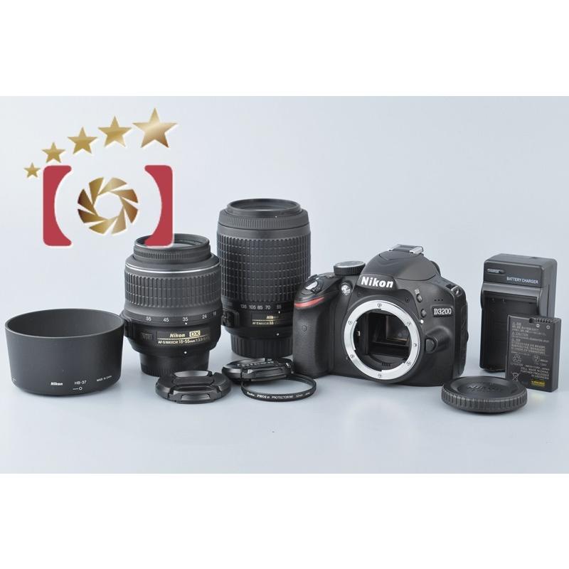 中古】Nikon ニコン D3200 ダブルズームキット ブラック 直販オンライン