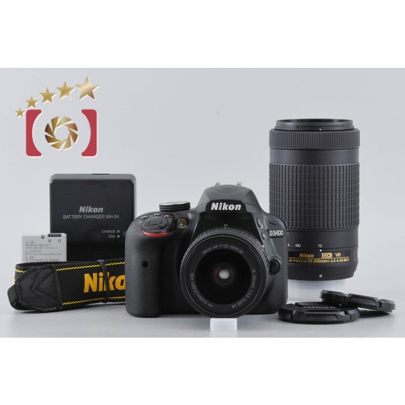 ニコン 【中古】Nikon D3400 ブラック ダブルズームキット