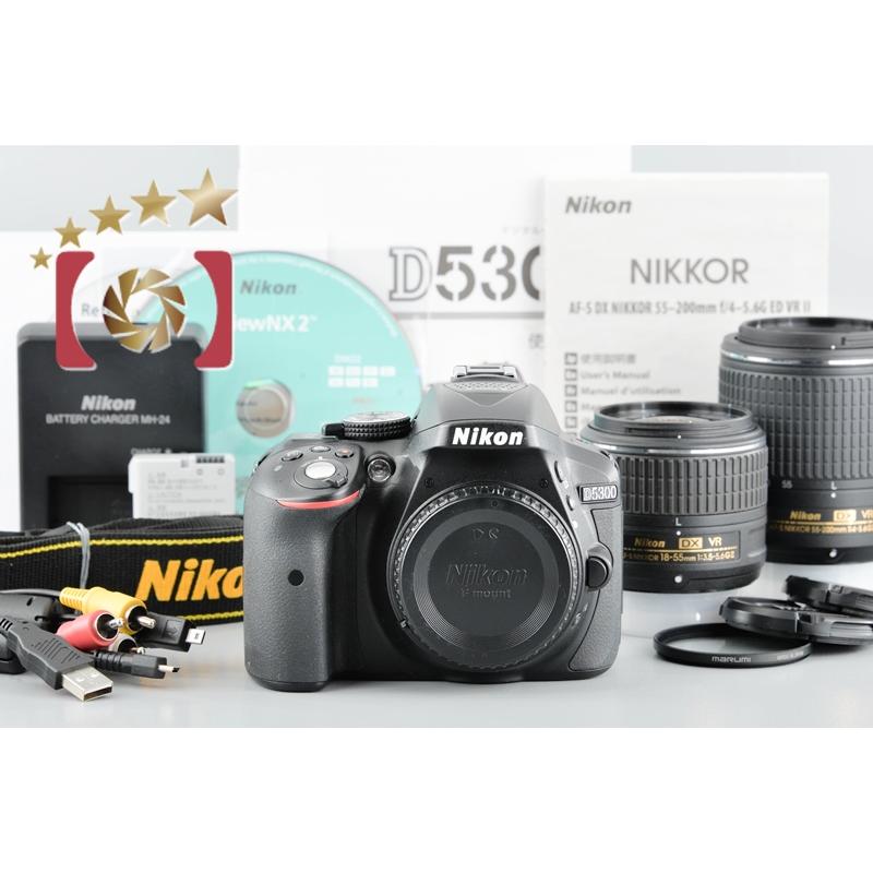中古】Nikon ニコン D5300 ダブルズームキット2 ブラック シャッター 