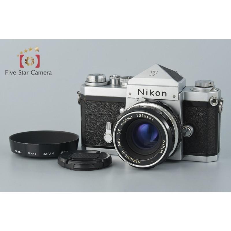 【中古】Nikon ニコン F アイレベル 中期 シルバー + NIKKOR-H Auto 50mm f/2 :nikon-f