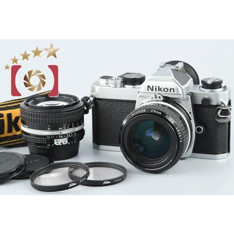 ニコン（Nikon） 【中古】Nikon FM シルバー 前期 + Ai NIKKOR 28mm f