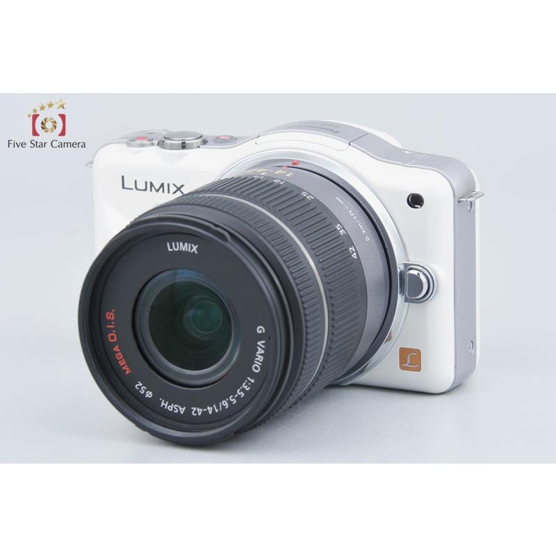 【中古】Panasonic パナソニック LUMIX DMC-GF3 ホワイト + LUMIX G VARIO 14-42mm f/3.5-5.6 ASPH. MEGA O.I.S. H-FS014042 シャッター回数僅少｜five-star-camera｜02