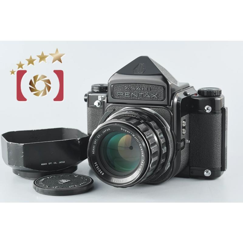 【中古】PENTAX ペンタックス 67 後期 + アイレベルファインダー 前期 + SMC TAKUMAR 6x7 105mm f/2.4