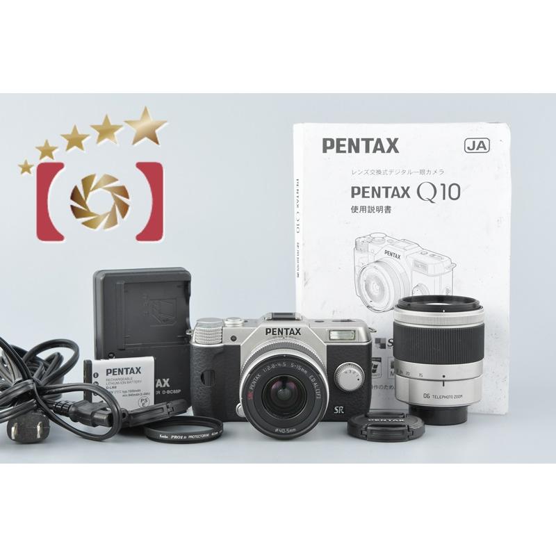 中古】PENTAX ペンタックス Q10 ダブルズームレンズキット シルバー 