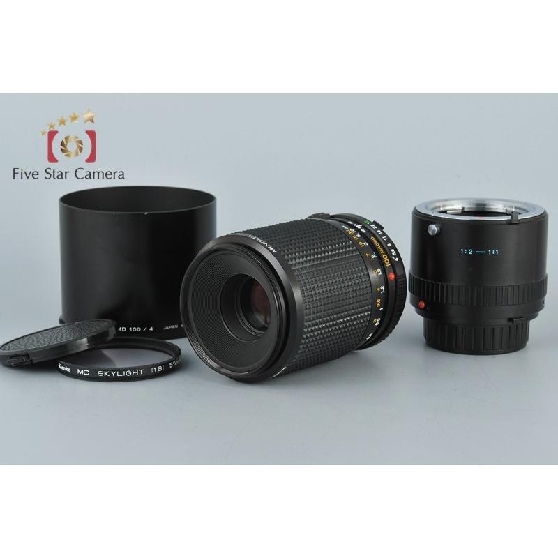 Objectif Minolta MD Macro 100mm F/4 - Monture MD, Mise Au Point Manuelle - Occasion