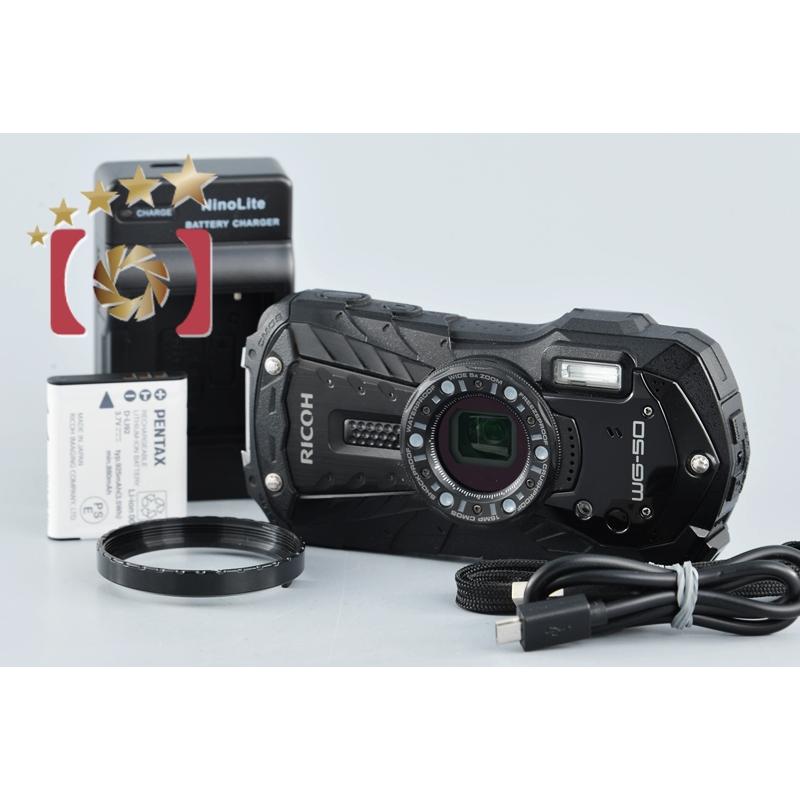 中古】RICOH リコー WG-50 ブラック 防水デジタルカメラ シャッター