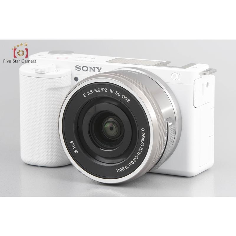 【中古】SONY ソニー α VLOGCAM ZV-E10 ダブルズームレンズキット ホワイト 元箱付き シャッター回数僅少