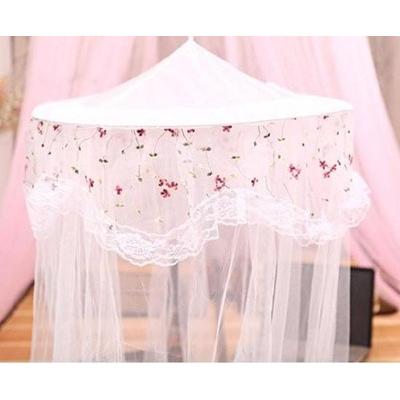【レビューを書いて送料無料】フラワー天蓋 シングル / 蚊帳 スリーピングカーテン モスキートネット アイボリー ピンク 薔薇 プリンセスベット レース |  | 03