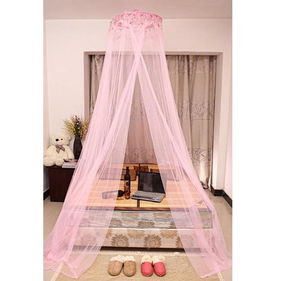 【レビューを書いて送料無料】フラワー天蓋 シングル / 蚊帳 スリーピングカーテン モスキートネット アイボリー ピンク 薔薇 プリンセスベット レース |  | 04