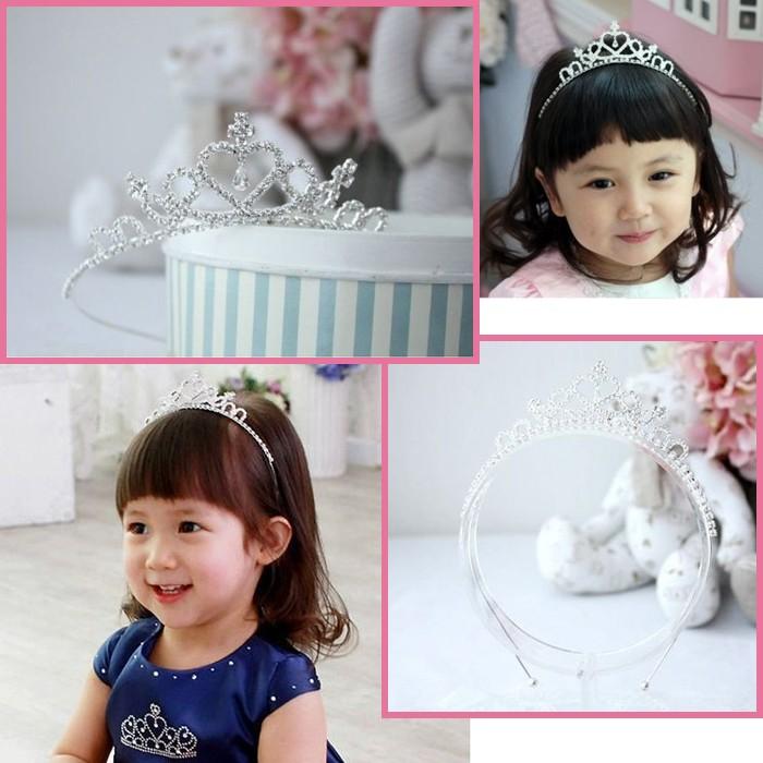 【レビューを書いてメール便送料無料】 カチューシャタイプ ハートティアラ / 子供用 プリンセス お姫様 クロスモチーフ ティアラ ティアドロップ 一粒ダイヤ付 |  | 02