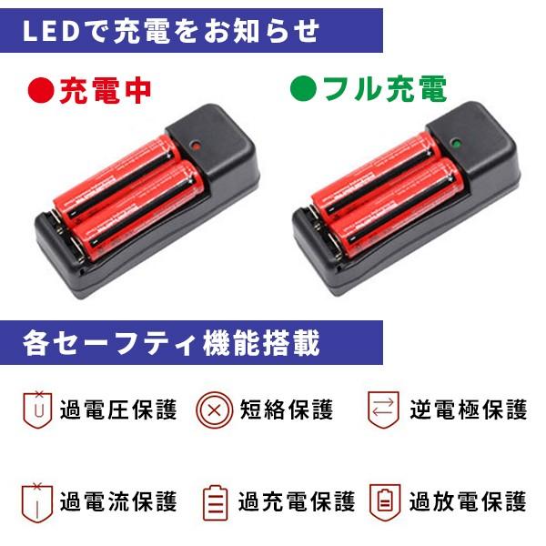 【レビューを書いてネコポス便送料無料】充電器 リチウムイオン バッテリーチャージャー / バッテリー リチウム 2スロット チャージャー 18650 14500 16340 対応 |  | 02