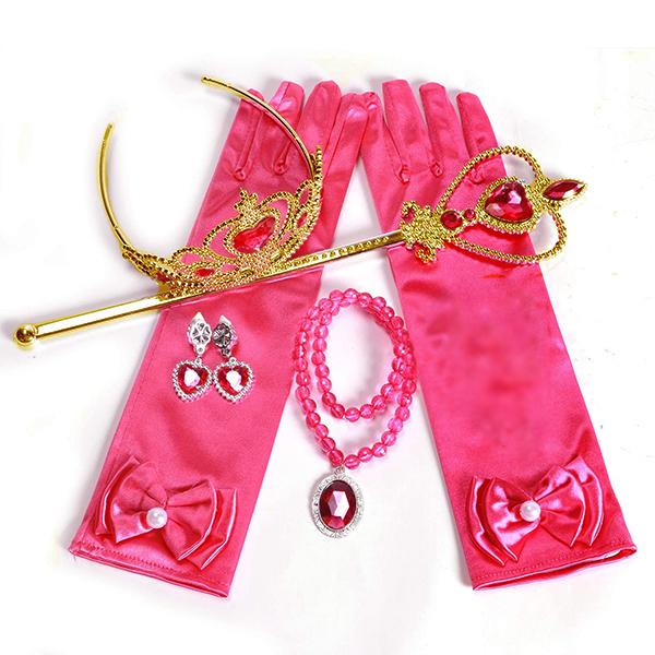 プリンセスジュエリー ピンク 5点セット☆ コスプレ アクセサリーセット ティアラ イヤリング ステッキ 指輪 手袋 プリンセス ディズニー キッズ 魔法 子供 |  | 04