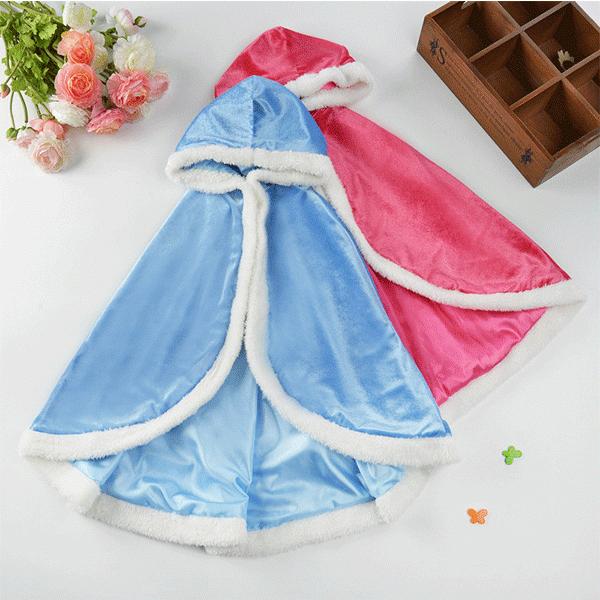 【レビューを書いてネコポス便送料無料】子供用 フード付きプリンセス ケープ ♪ マント 子ども用  キッズコスチュームなりきり ごっこ シンデレラ ディズニー |  | 01