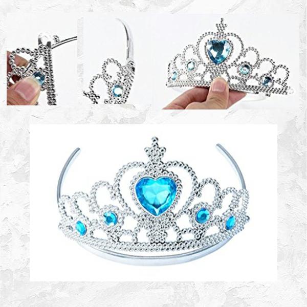 ヘアー付き！プリンセスジュエリー ブルー☆スノージュエリーセット アクセサリー コスプレ ティアラ ステッキ ネックレス イヤリング アナと雪の女王 キッズ |  | 02