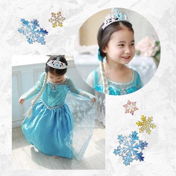 ヘアー付き！プリンセスジュエリー ブルー☆スノージュエリーセット アクセサリー コスプレ ティアラ ステッキ ネックレス イヤリング アナと雪の女王 キッズ |  | 06