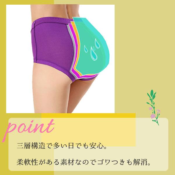 ハイウエストサニタリーショーツ 1枚ポケット付き 生理用ショーツ ハイウエスト レディース 下着 パンツポケット付き 生理用パンツ さわやか カラヴァリ |  | 02
