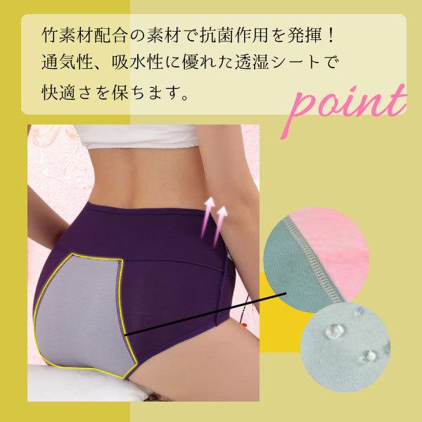 ハイウエストサニタリーショーツ 1枚ポケット付き 生理用ショーツ ハイウエスト レディース 下着 パンツポケット付き 生理用パンツ さわやか カラヴァリ |  | 03