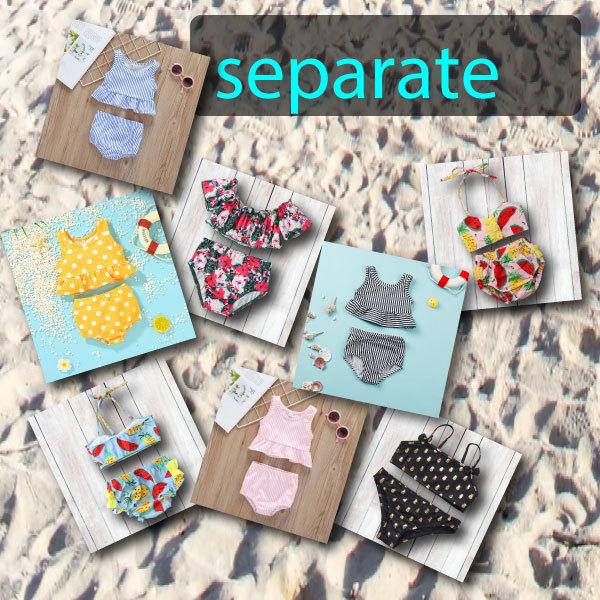 色柄はおまかせ♪ 子供用水着 セパレート ワンピース 水着 女の子 ベビー 水着 保育園  子供水着  安い 子供水着 夏 海水浴 練習用 水遊び 子ども プール キッズ |  | 01