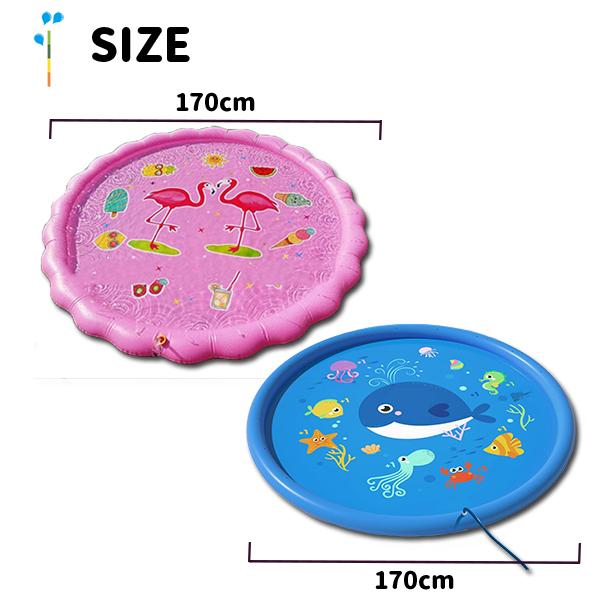 噴水 フラミンゴ プール 青クジラ 噴水マット 夏休み 水遊び 170cm 大型 家庭用 キッズ 子供 犬 水浴び 暑さ対策 コンパクト ピンク ブルー シャワー |  | 07