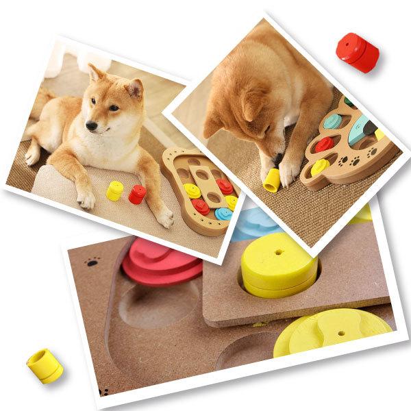 ノーズワーク 知育玩具 木調 知育トイ おもちゃ オモチャ 犬 イヌ 猫 兼用 ペット用 フードボウル おやつボール ゲーム しつけ　骨型 肉球型 認知症 防止  健康 |  | 05