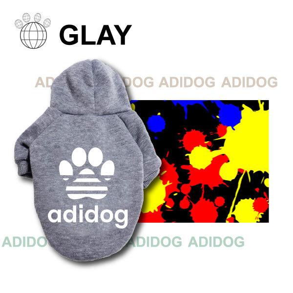 NEWアディドッグ 裏起毛 トレーナー 5色 S M L XL XXL ドッグウェア 犬用 パーカー 服 パロディ 服 長袖 スェット フーディー ブルドッグ |  | 05