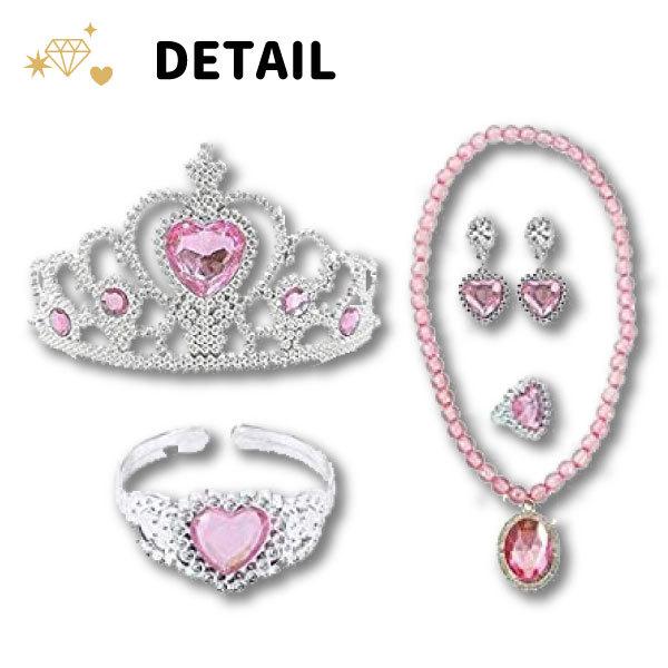 プリンセスジュエリー ローズピンク 7点セット☆ コスプレ アクセサリー セット ティアラ イヤリング ステッキ 指輪 プリンセス キッズ 子供 魔法 ディズニー |  | 03