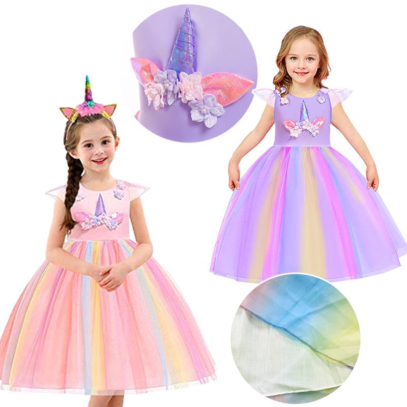 リトル ユニコーンドレス クリスマス ハロウィン 仮装 コスプレ 衣装 ドレス 女の子 子供 キッズ ピンク パープル ユニコーン 妖精 レインボー ワンピース |  | 02