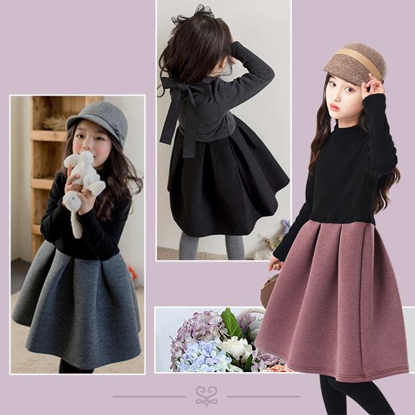 新色登場！子供用 ツートンワンピース フォーマル 女の子 キッズ お出かけ 子供服 入園式 入学式 卒園式 発表会 ブラック グレー ツートンカラー 礼服  七五三 |  | 01