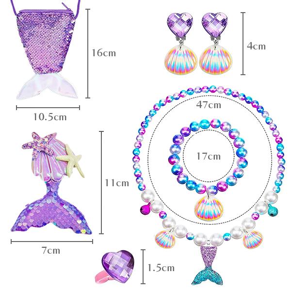 マーメイドコレクション 6点セット ジュエリー セット コスプレ ネックレス イヤリング 指輪 ブレスレット ヘアクリップ プリンセス アクセサリー 子供 キッズ |  | 08