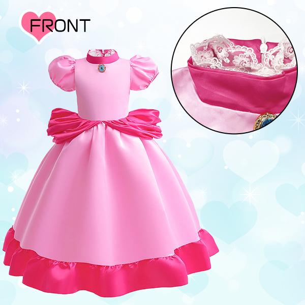 ピーチ姫コスチューム 3点セット コスプレ 衣装 仮装 クリスマス プレゼント 子供服 キッズ ドレス ティアラ 手袋 ハロウィン ピーチ姫 マリオ USJ |  | 03