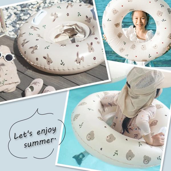 クラシックフロート 足穴 O型 浮き輪 60cm 子供 キッズ ベビー くま うさぎ ナチュラル ベージュ 足入れ プール 海 水遊び シンプル 女の子 男の子 クマ ベア |  | 01