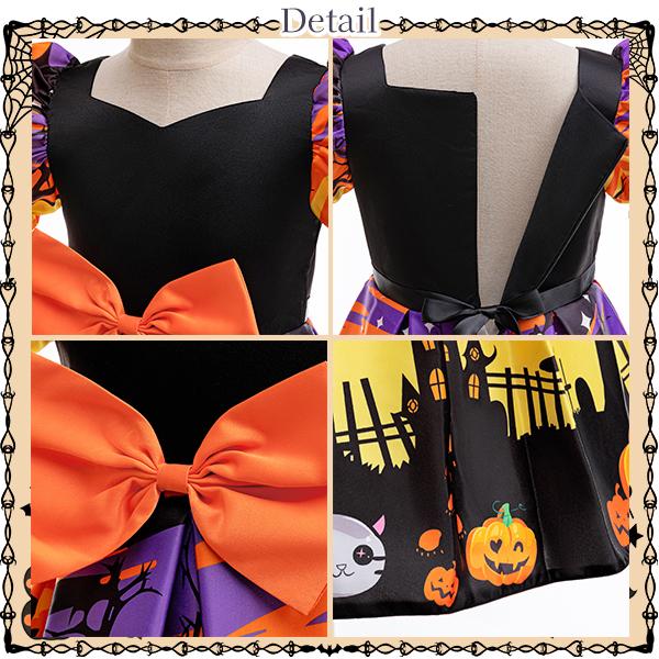 新作 NEWハロウィンドレス ハロウィン キッズ ドレス 子ども 仮装 子供 コスプレ 衣装 女の子 ワンピース パーティ イベント ハロウィーンHalloween 魔女 |  | 03
