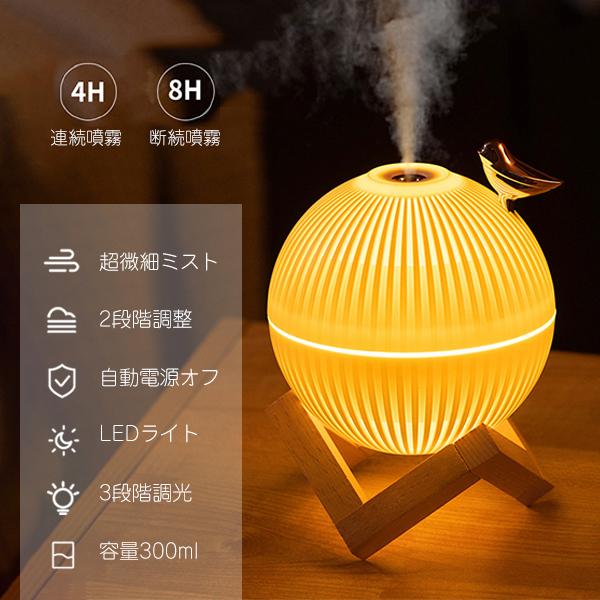 【レビューを書いて送料無料】卓上加湿器 小鳥 /USB-C 静音 超音波 LEDライト ルームライト 加湿 潤い 乾燥 おしゃれ 自動オフ |  | 04