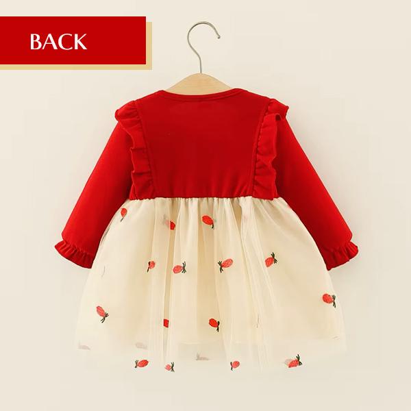 パイナップルリボンワンピース ドレス ワンピース 女の子 卒園式 子供服 赤  子ども  服 子供 赤ちゃん 誕生日 お祝い ベビー チュニック 結婚式 韓国子供服 |  | 06