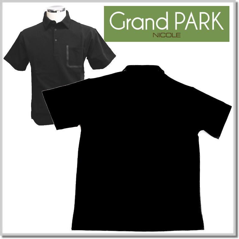 グランドパーク Grand PARK NICOLE 圧縮マイクロ鹿の子ポロシャツ 3269-9520-49(BLACK) 半袖ポロ カットソー｜five｜05