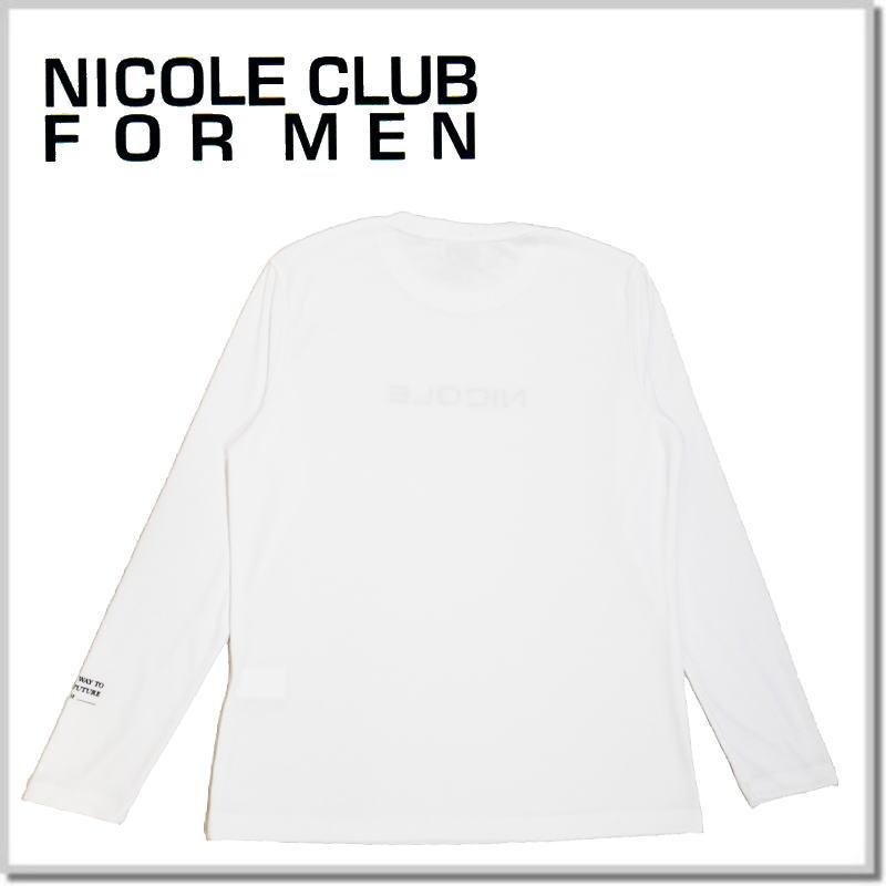 ニコルクラブフォーメン NICOLE CLUB FOR MEN ロゴ刺繍長袖Ｔシャツ 4164-9100-09(WHITE) クルーネックロンT カットソー｜five｜06