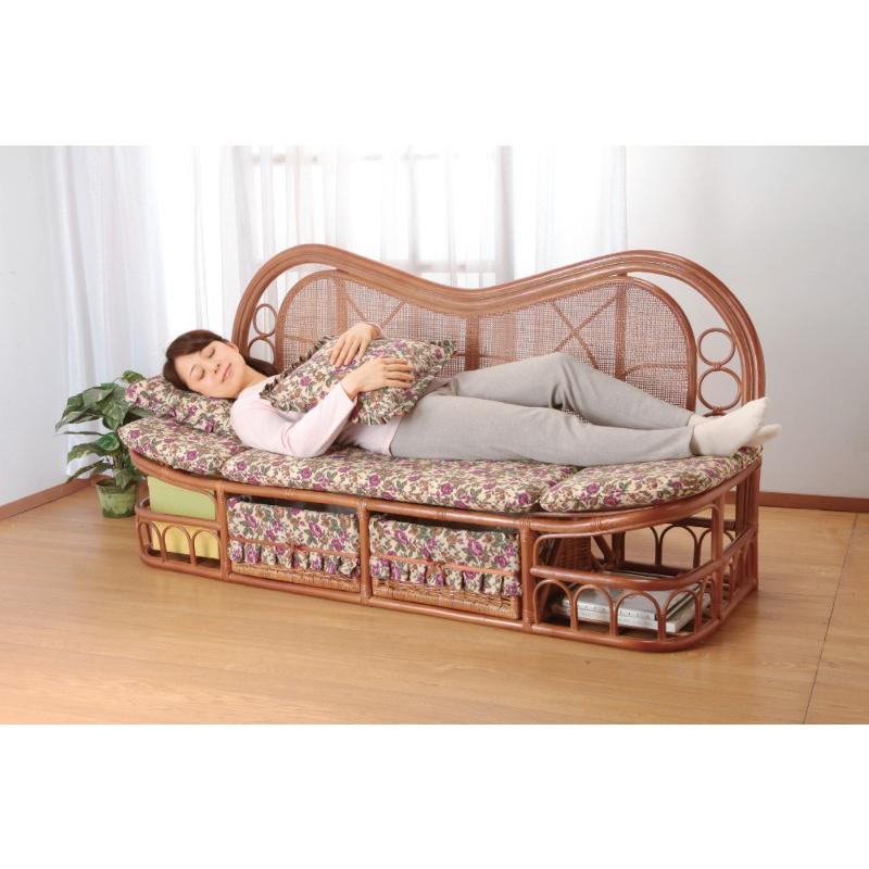 ソファー】天然籐ハイバックカウチソファ