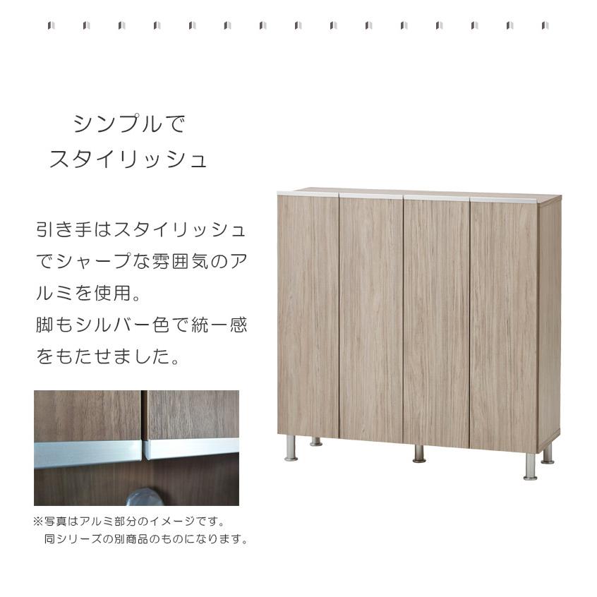 下駄箱 靴箱 ロータイプ 幅100cm ミラー付き シューズボックス 玄関収納 日本製 ポリ板 棚板 プラスチック 水洗い可能 アジャスター 空気孔 鏡付き_4