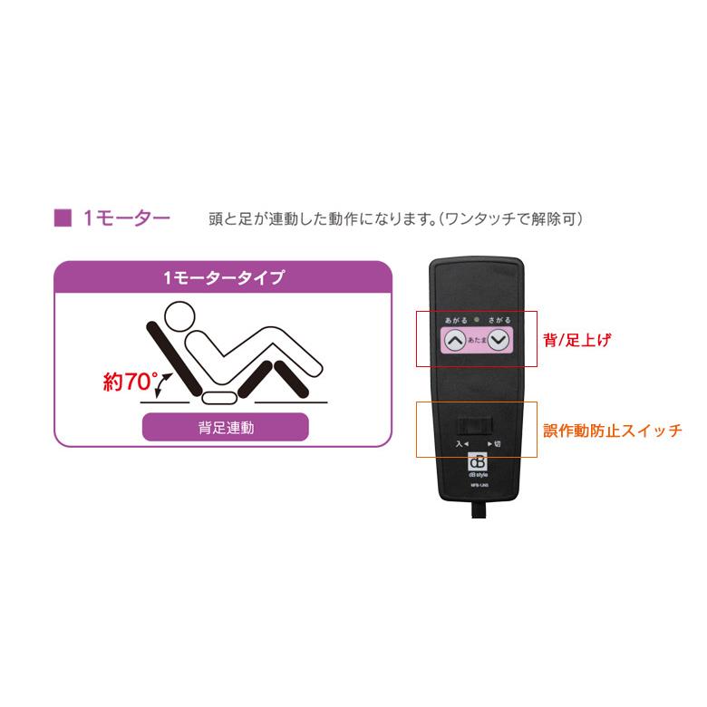 電動ベッド シングル 介護 介護ベッド 電動 高さ調整 電動リクライニングベッド 1モーター ベッド リクライニングベッド LED照明 コンセント 6段階調整_6