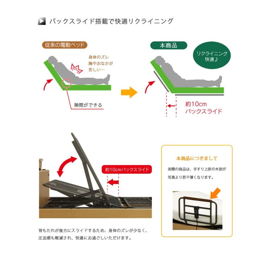 電動ベッド 2モーター シングル 介護 介護ベッド 電動 高さ調整 リクライニングベッド 介護用 宮付き 電動リクライニングベッド ベッド おすすめ_3