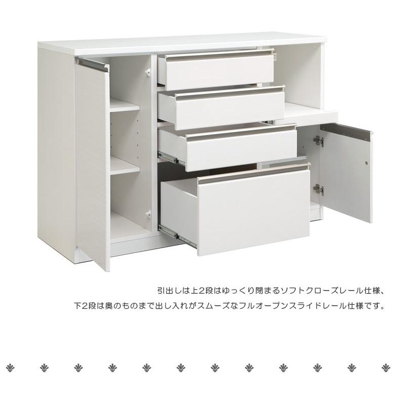 キッチンカウンター おしゃれ 幅140 食器棚 完成品 ロータイプ 収納 レンジ台 レンジボード 白 ホワイト ブラック キッチンボード_9