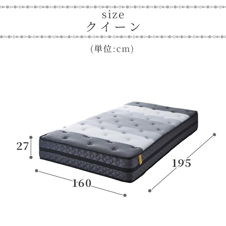 マットレス クイーン ポケットコイル 3ゾーン 高反発 クイーンマットレス ポケットコイルマットレス 腰痛 厚み27cm スプリングマットレス_9
