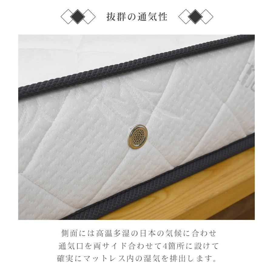高密度ポケットコイル マットレス クイーン 厚さ18cm 通気性抜群 硬め