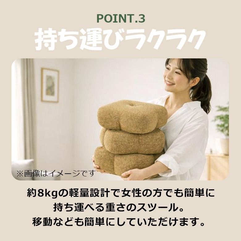 スツール 椅子 ファブリック 回転式 回転チェア おしゃれ 北欧 高さ45cm 回転スツール 回転チェア クローバー 3段 ラウンドスツール 回転 花形 完成品_10