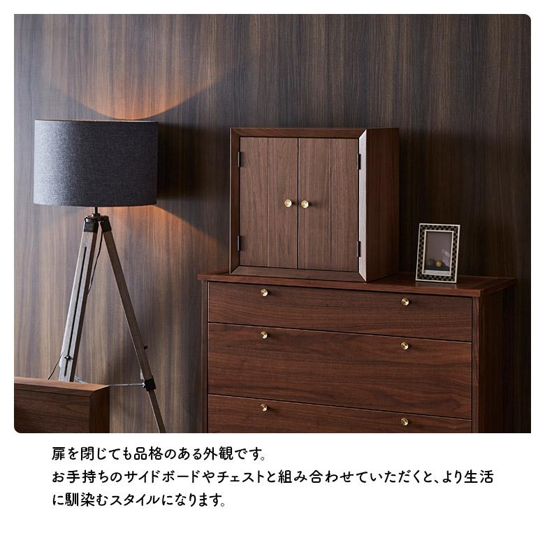 ミニ 仏壇 収納付き モダン 北欧 おしゃれ コンパクト シンプル 国産 小型 小さい 洋風 木製 マンション リビング 開き戸 LEDの画像