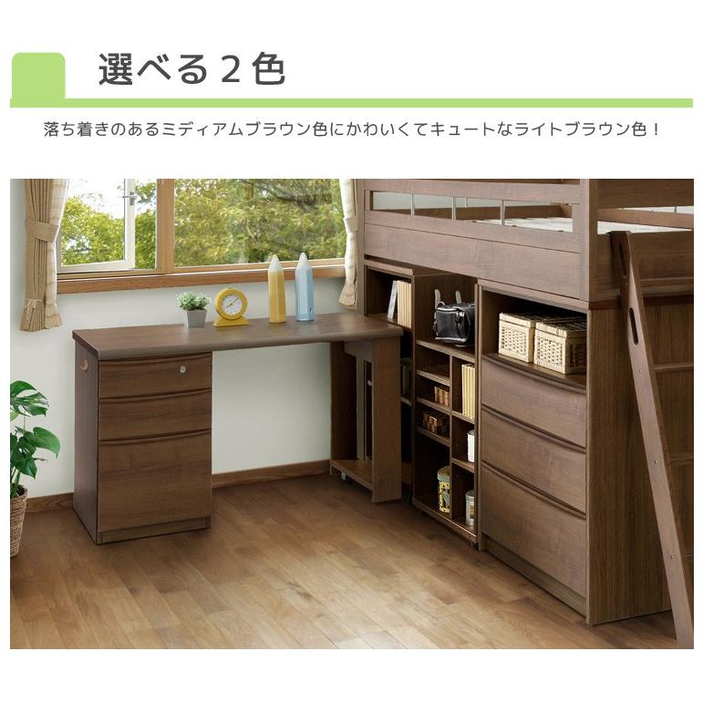 書斎机 パソコンデスク キャスター付き PCデスク 木製デスク 書斎デスク 学習デスク 勉強机 エコ仕様 ユニットデスク デスク_4